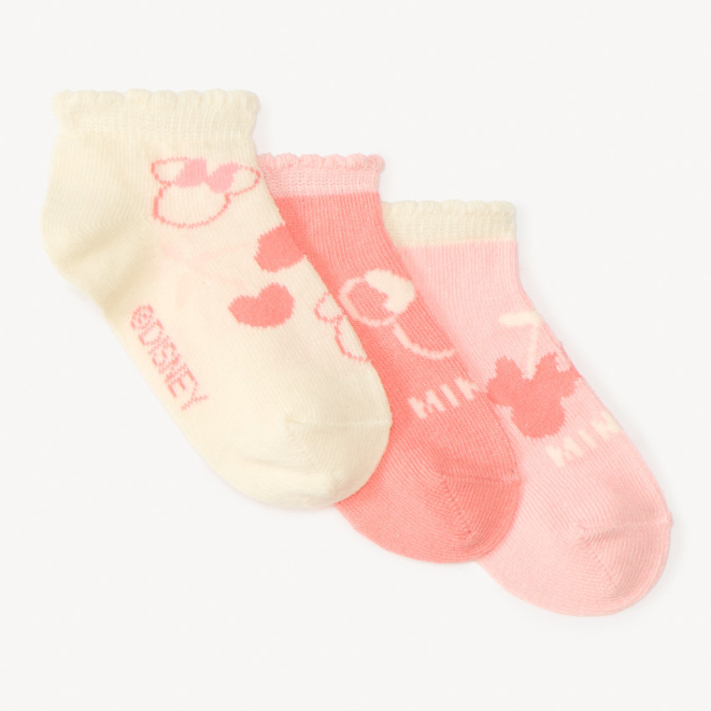 Lot de 3 paires de chaussettes courtes Minnie Disney pour bé