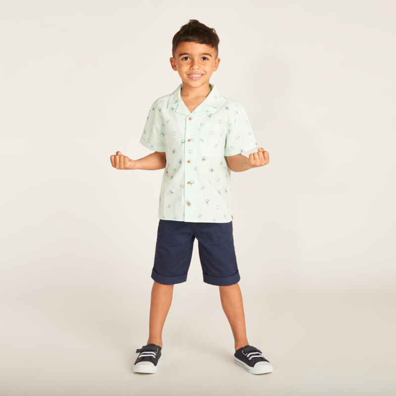 Chemise manches courtes imprimé noix de coco garçon