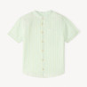 Chemise manches courte à rayures col mao garçon