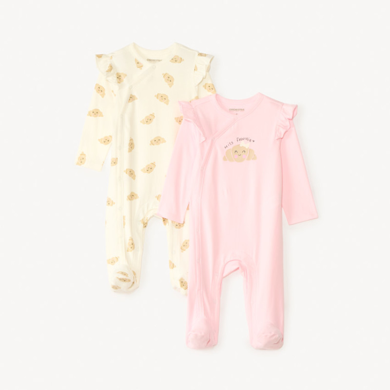 Lot de 2 dors-bien manches longues motifs croissants pour bé