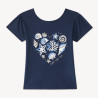 T-shirt manches courtes print cœur et coquillages pour fille