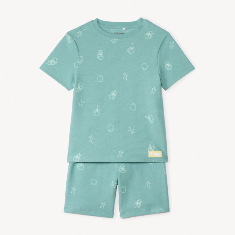 Ensemble 2 pièces t-shirt + short imprimé noix de coco pour 