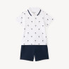 Ensemble 2 pièces polo manches courtes + short imprimé palmi