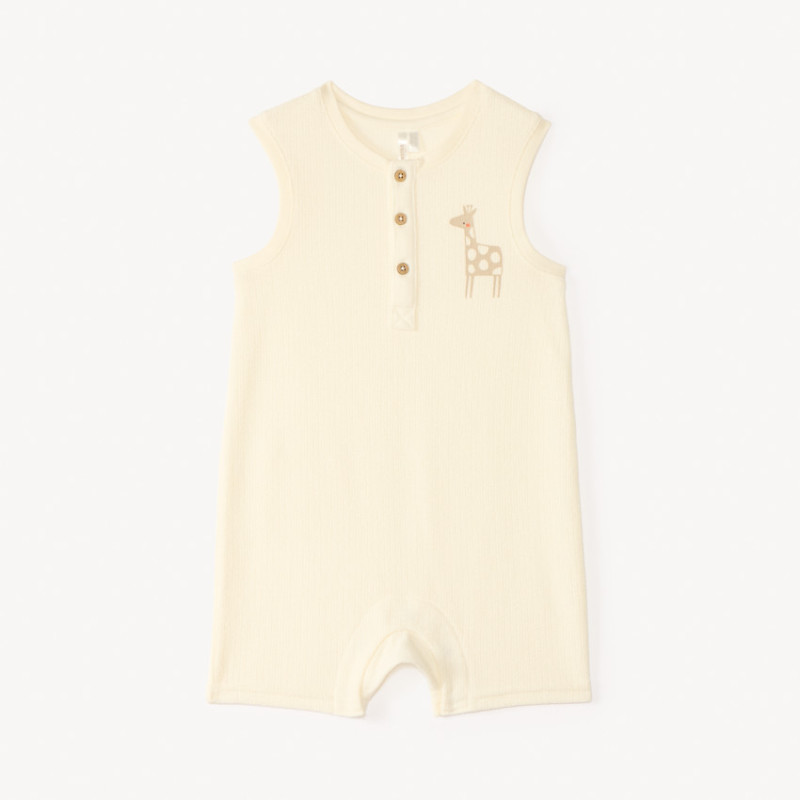 Combinaison courte en maille fantaisie print girafe pour béb