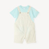 Ensemble salopette et t-shirt manches courtes uni pour bébé 