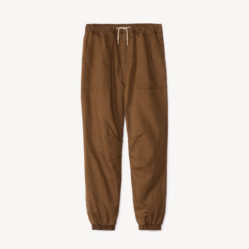 Pantalon jogger uni et doublé jersey garçon