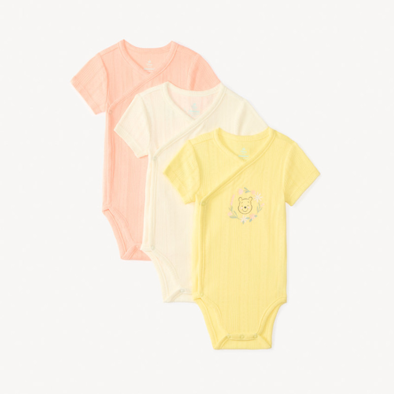 Lot de 3 bodies en pointelle à manches courtes Winnie Disney