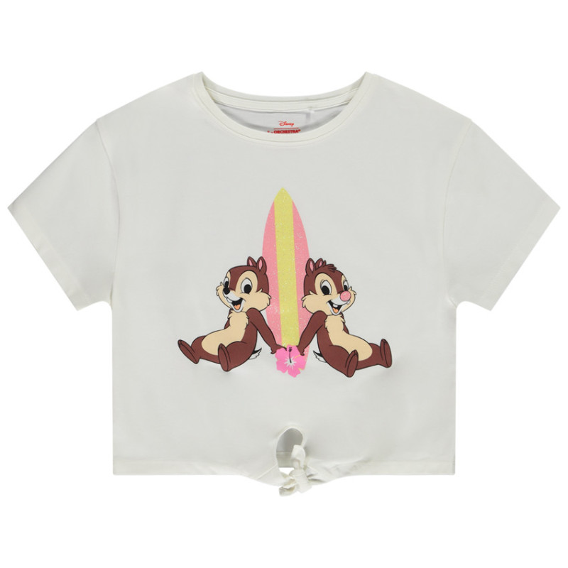T-shirt manches courtes à nouer print Tic & Tac Disney fille