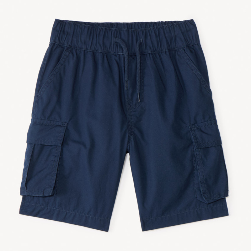 Bermuda cargo uni en popeline garçon
