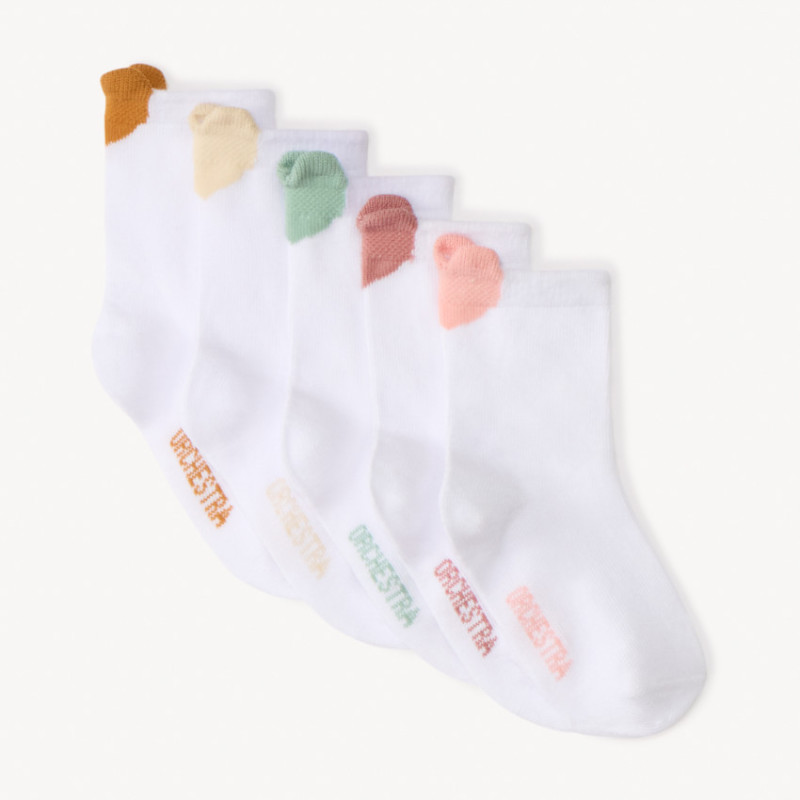 Lot de 5 paires de chaussettes unies à languette pour bébé f