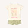 Ensemble 2 pièces t-shirt + short motifs palmiers pour bébé 