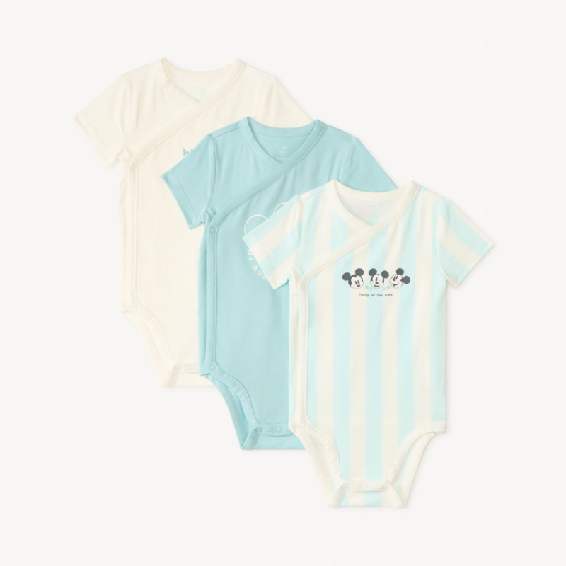 Lot de 3 bodies manches courtes Mickey Disney pour bébé garç