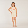 Combishort maille crêpée motifs fleurs fille