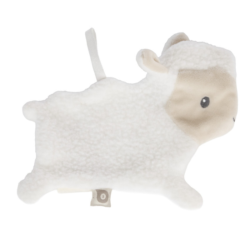 Doudou et attache-sucette mouton La Vie à la Ferme écru