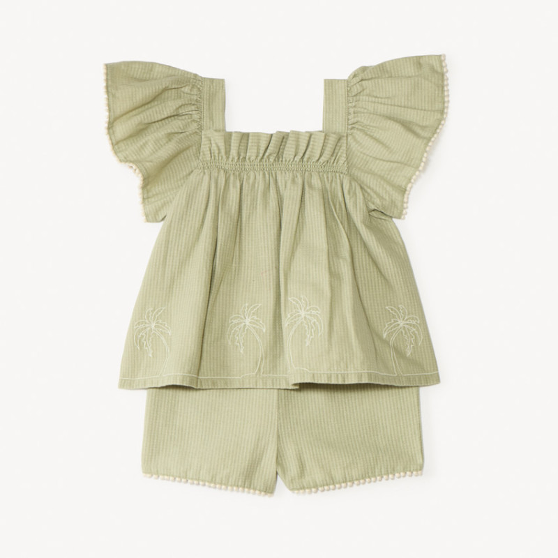 Ensemble court 2 pièces blouse + short pour bébé fille