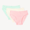 Lot de 3 culottes unies en pointelle cœur fille