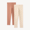Lot 2 leggings uni et imprimé fille