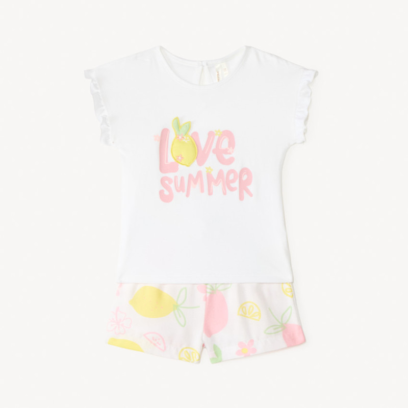 Ensemble 2 pièces t-shirt + short imprimé fruité pour bébé f