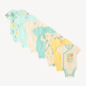 Lot de 7 bodies manches courtes motifs jungle pour bébé garç