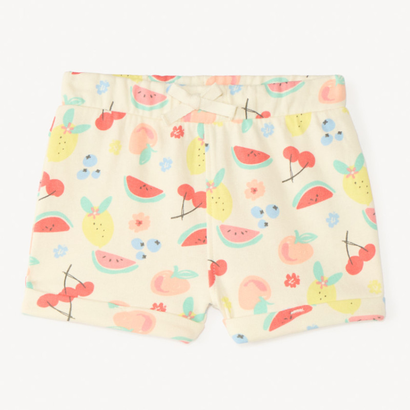 Short en molleton imprimé fantaisie pour bébé fille