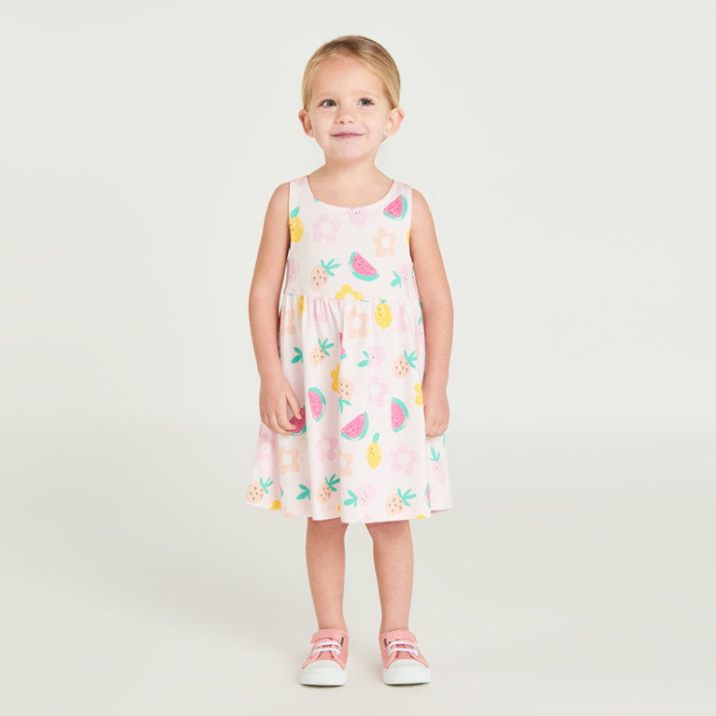 Robe sans manches imprimé fantaisie pour bébé fille