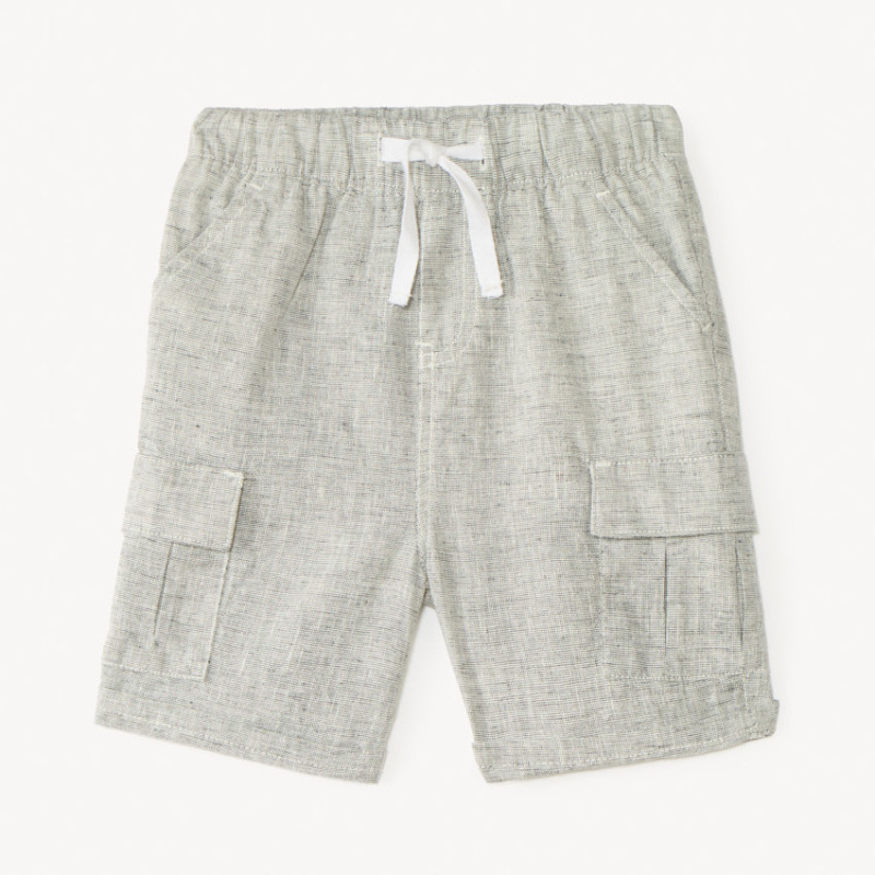 Bermuda style cargo uni en toile pour bébé garçon