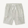 Bermuda style cargo uni en toile pour bébé garçon