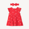 Ensemble robe manches courtes + bandeau imprimé cœurs pour b