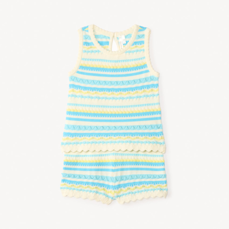 Ensemble 2 pièces débardeur + short en maille tricotée fanta