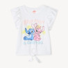 T-shirt manches courtes volantées Stitch et Angel Disney fil
