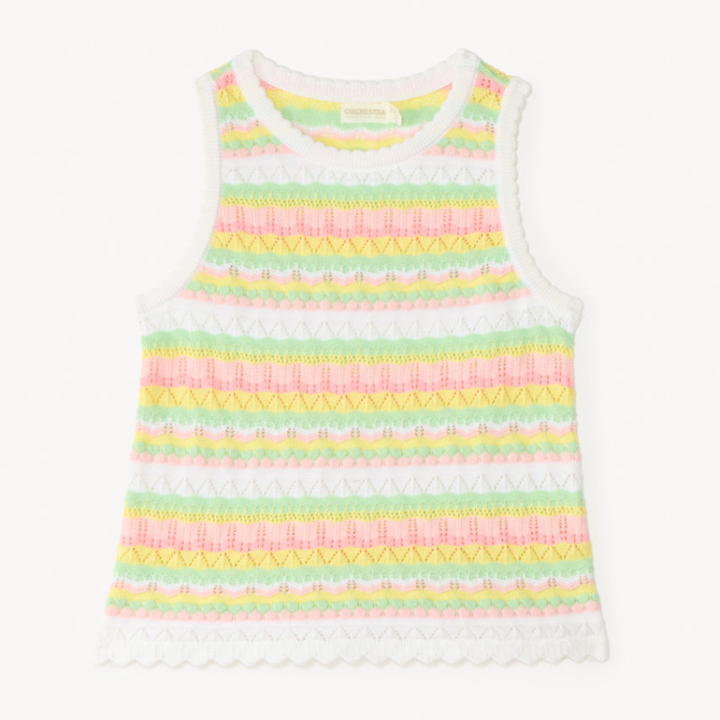 Débardeur en maille tricotée fantaisie fille