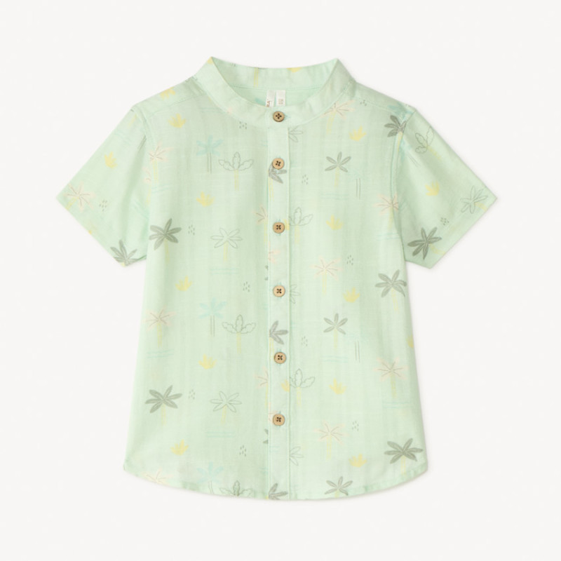 Chemise manches courtes col mao imprimé savane pour bébé gar