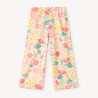Pantalon fluide en toile imprimé fleuri fille