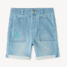 Bermuda en jean style workwear avec broderie palmier pour bé