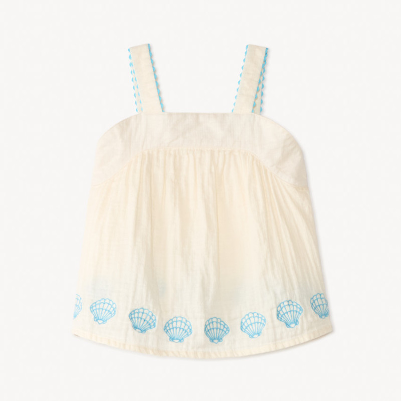 Débardeur péplum à broderie coquillage pour bébé fille