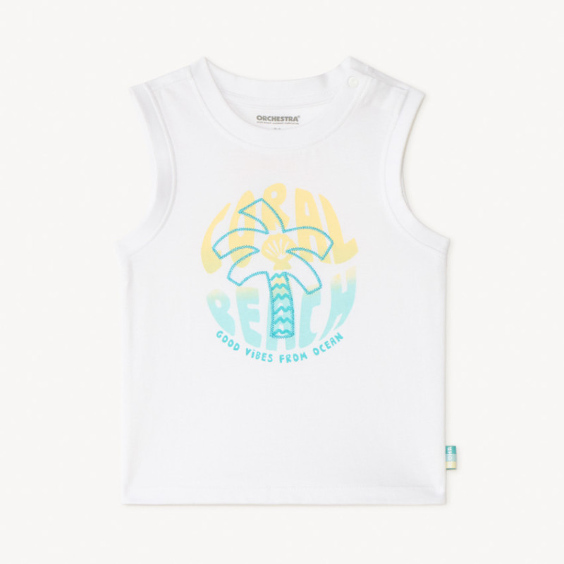 Débardeur en jersey broderie palmier pour bébé garçon