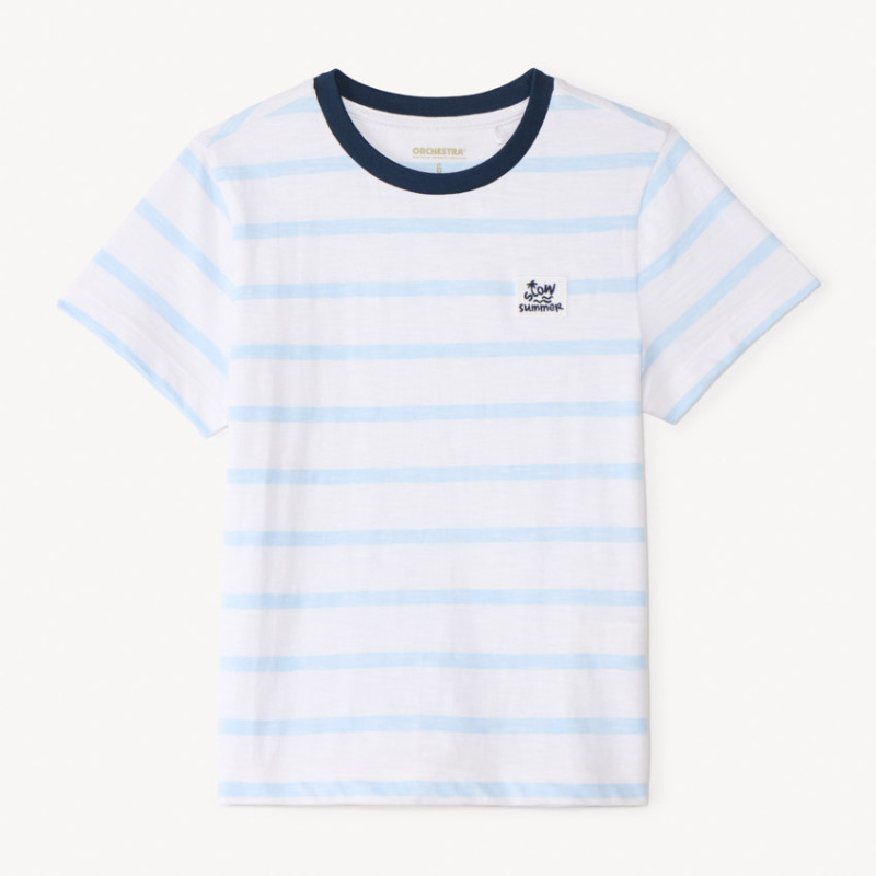 T-shirt manches courtes à rayures horizontales garçon