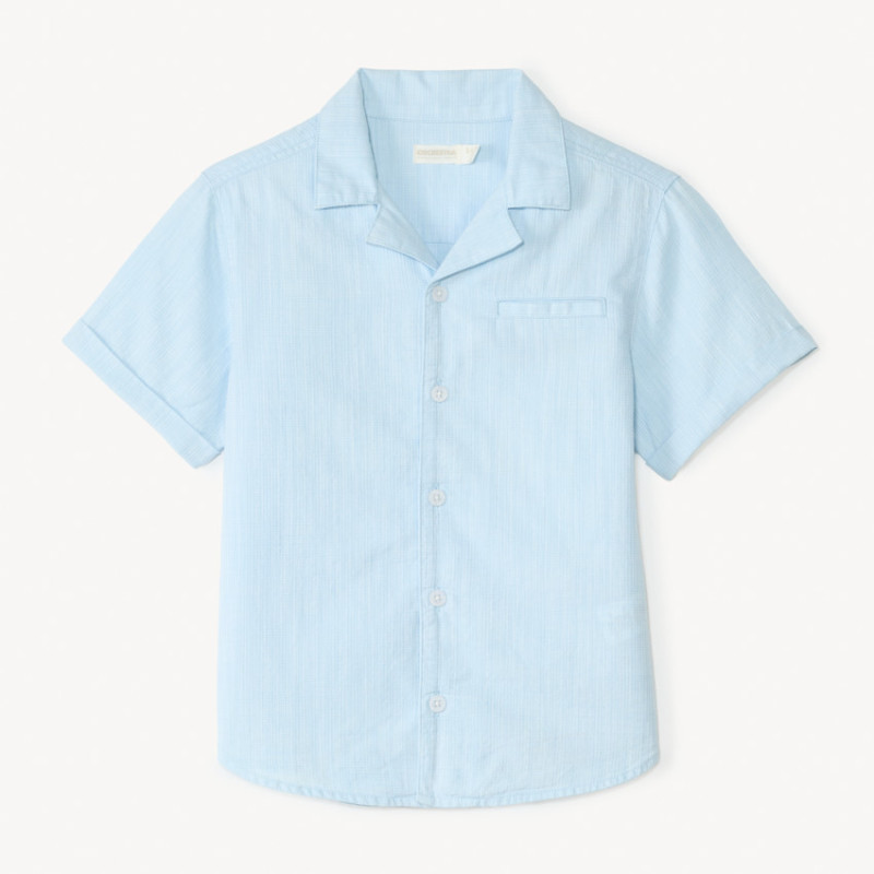 Chemise manches courtes en toile texturée garçon