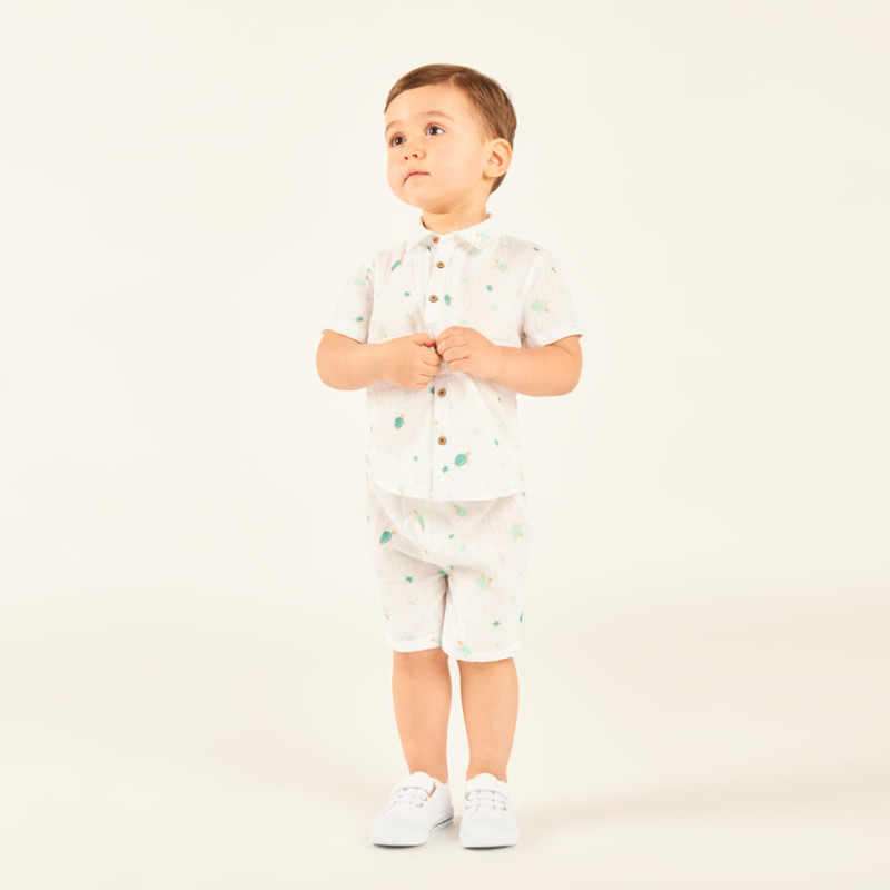 Ensemble 2 pièces chemise + short imprimé tortues pour bébé 