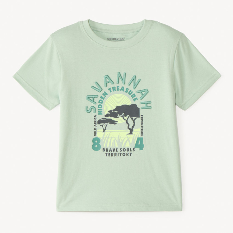T-shirt manches courtes uni print et broderie estival fantai