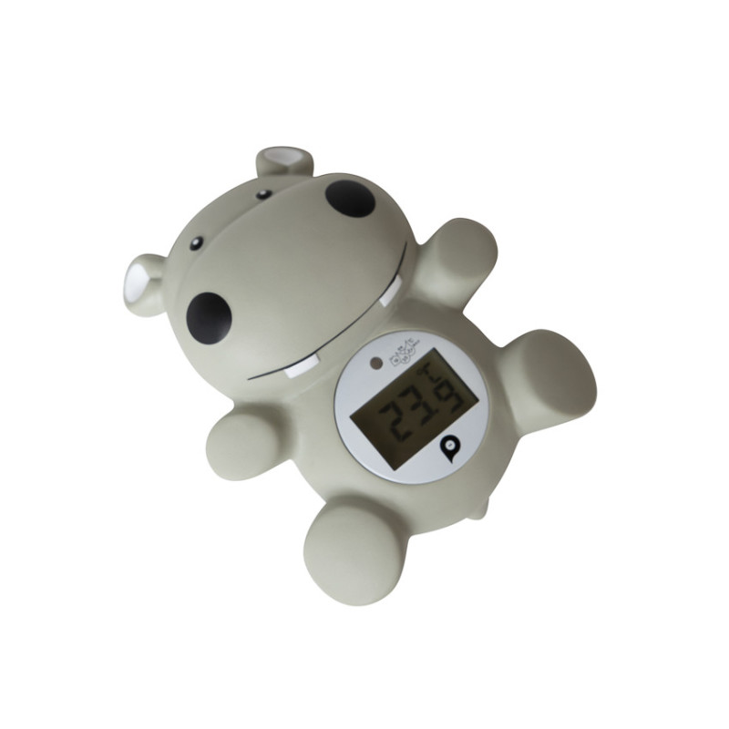 Thermomètre de bain et de chambre Hippopotame gris