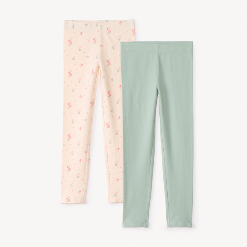 Lot de 2 leggings en jersey fille