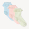 Lot de 3 paires de chaussettes à broderie anglaise pour bébé