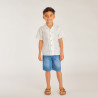Chemise à manches courtes col cubain imprimé étoiles de mer 