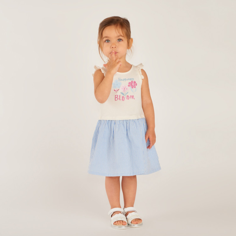 Robe débardeur 2-en-1 print fantaisie et jupe à rayures pour