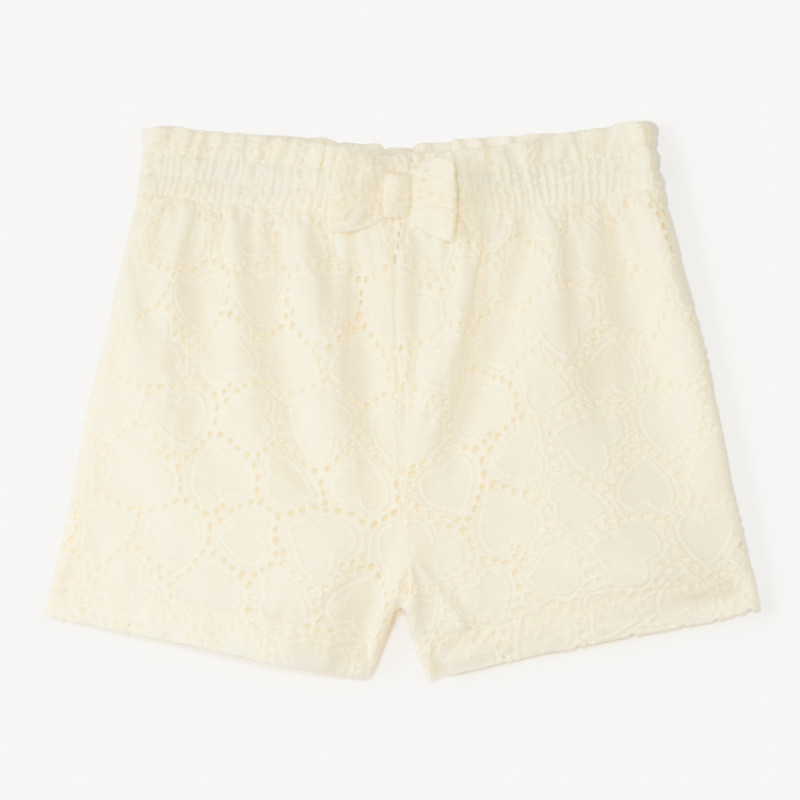 Short uni en broderie anglaise et nœud fantaisie pour bébé f