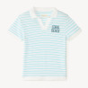 Polo manches courtes à rayures avec broderie fantaisie garço