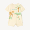 Combinaison courte unie print croco et tigre pour bébé garço