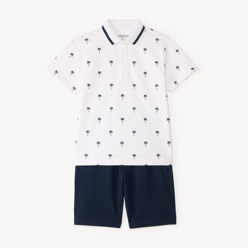 Ensemble 2 pièces polo manches courtes + bermuda imprimé pal