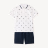 Ensemble 2 pièces polo manches courtes + bermuda imprimé pal